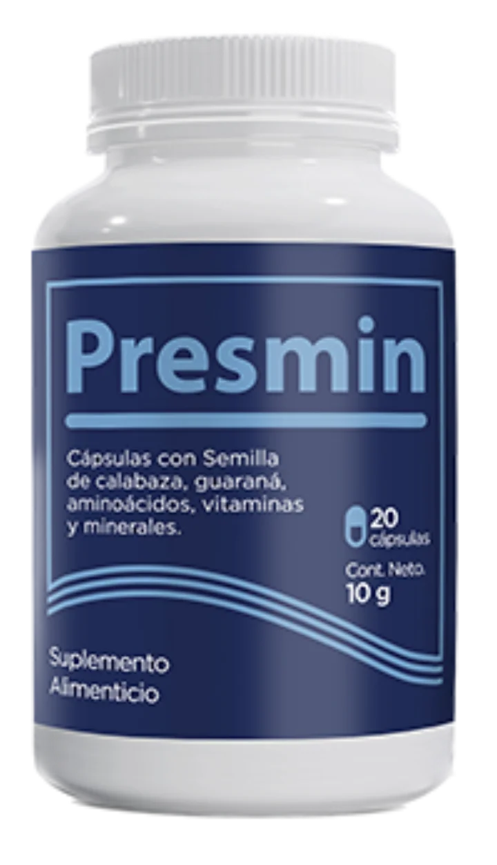 Composición natural de Presmin con 8 activos para la próstata y vitalidad masculina
